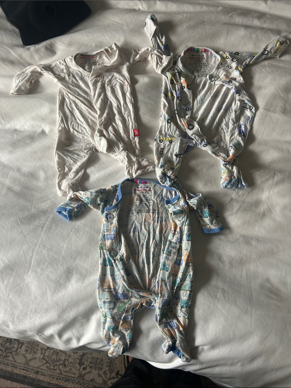 Magnetic Me Preemie / Newborn Multi-Color One-Piece Sleepers - Set of 3